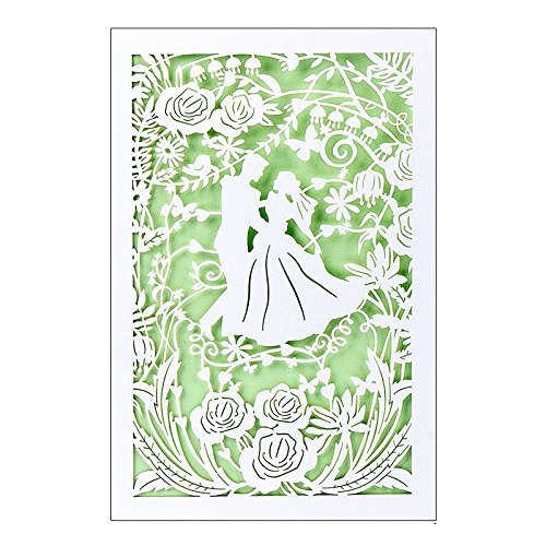Ideen mit Herz Hochzeitskarte | 12 cm x 18 cm | Mit farbigem Einleger & Umschlag | Grußkarte für Hochzeit | Glückwunsch-Karte | Motiv: Brautpaar, Vermählung, Tanzendes Paar (Design 1) von Ideen mit Herz