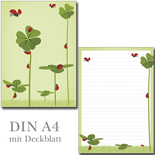 1 Schreibblock Klee und Marienkäfer 25 Blatt Format DIN A4 mit Deckblatt 7200 von Ideenstadl