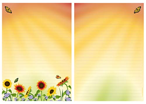 1 Schreibblock Sonnenblumenfeld 25 Blatt Format DIN A4 beidseitig bedruckt 7460 von Ideenstadl