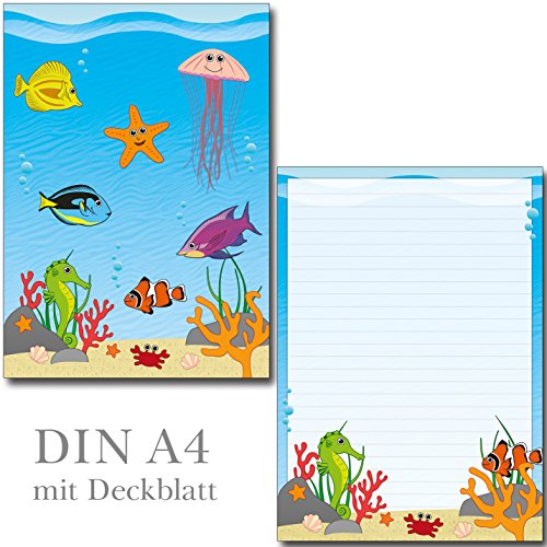 1 Schreibblock schöne Unterwasserwelt 25 Blatt Format DIN A4 mit Deckblatt 7260 von Ideenstadl