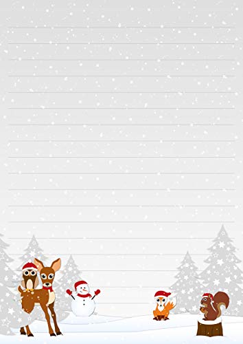 2 Schreibblöcke Waldtiere Winter Weihnachten 50 Blatt Format DIN A5 mit Deckblatt 7530 (ohne Kuverts) von Ideenstadl