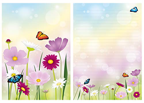 2 Schreibblöcke schöne Blumenwiese je 26 Blatt Format DIN A4 mit Deckblatt von Ideenstadl