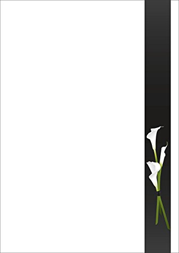 Briefpapier Trauer weiße Calla Motivpapier DIN A4 90 g/m² 20 Blatt - 5791 von Ideenstadl