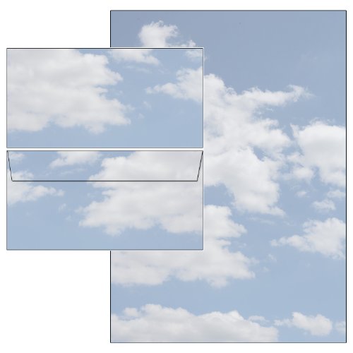 Wolken Clouds Set 30-teilig 20 Blatt Briefpapier + 10 Stück Briefumschläge DIN lang ohne Fenster 5161+6160 von Ideenstadl