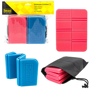 2 Idena Sitzkissen Outdoor, faltbar blau und rot 38,0 x 28,0 cm von Idena