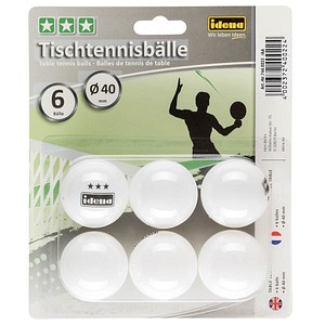 6 Idena Tischtennisbälle weiß von Idena