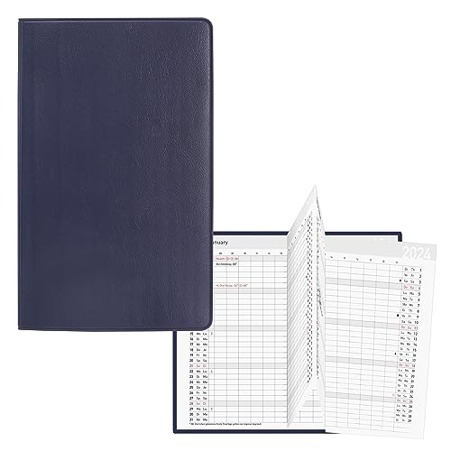 Idena 11039 - Taschenkalender 2024 mit Leporello, blau, 87 x 153 mm, Terminplaner, Monatskalender von Idena