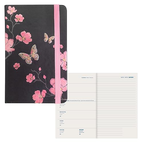 Idena 11063 - Terminkalender 2024, 90 x 140 mm, Flowers, 176 Seiten, 1 Woche auf 1 Seite, Agenda, Wochenplaner von Idena