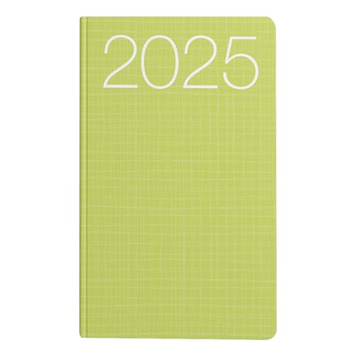 Idena 11144 - Taschenkalender 2025, Ladytimer im Format 8,7 x 15,3 cm, 1 Woche auf 2 Seiten, Terminplaner mit Flexicover-Einband in Grün und Eckperforation von Idena