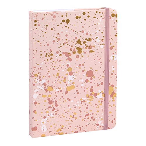 Idena 12250 - Notizbuch Sparkle Rose, kariert, 14 x 20 cm, 192 Seiten, 100 g/m², mit Froschtasche, Leseband und Gummiverschluss, 1 Stück von Idena