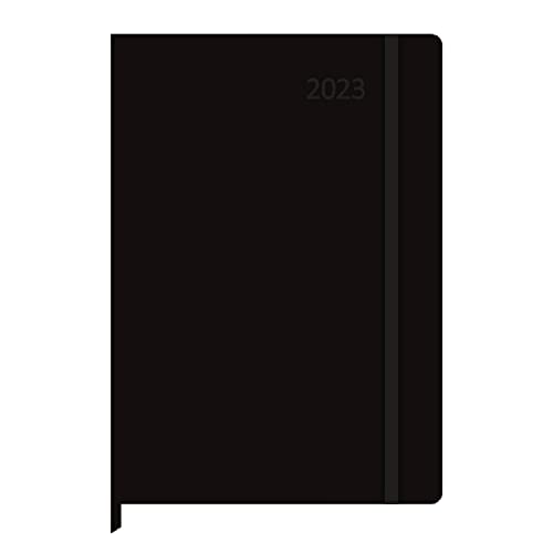 Idena 13870 - Terminkalender 2023, schwarz, DIN A5, 192 Seiten, 1 Woche auf 1 Seite, Agenda von Idena