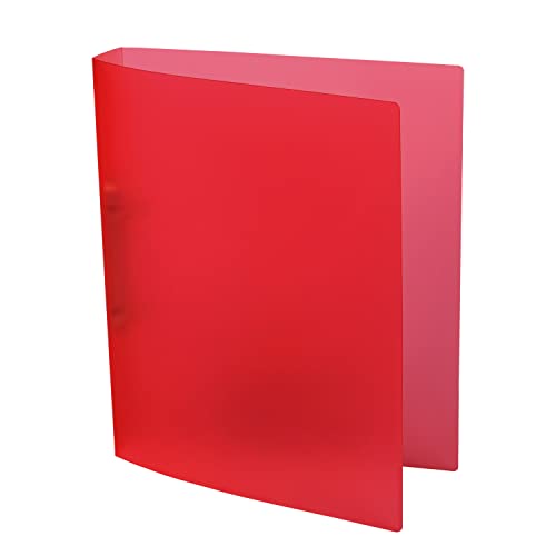 Idena 224336 - Ringbuch DIN A4, aus PP, 2 Ringe, 35 mm Rückenbreite, transluzent rot, 1 Stück von Idena