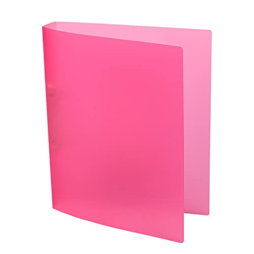 Idena 224367 - Ringbuch DIN A4, aus PP, 2 Ringe, 35 mm Rückenbreite, transluzent pink, 1 Stück von Idena