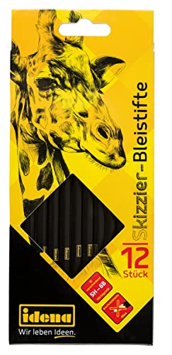 Idena 23906 - Bleistifte zum Skizzieren, Verschiedene Härtegrade, 12 Stück von Idena