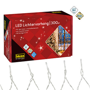 Idena 3,0 x 3,0 m LED Lichtervorhang transparent 3,0 m von Idena
