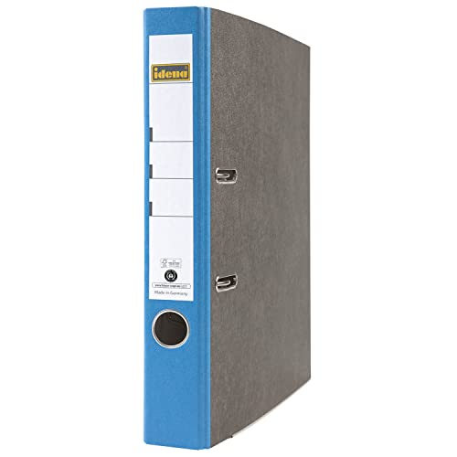 Idena 303067 - Ordner für DIN A4, 5 cm schmal, Wolkenmarmor, blau, 1 Stück von Idena