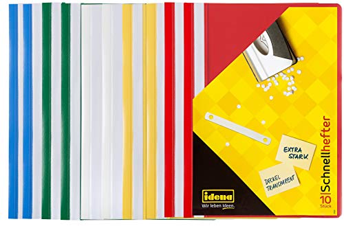 Schnellhefter A4 Idena aus Kunststoff, 10 Stück, 5 Farben, 2 x blau/weiß/gelb/grün/rot Schnellhefter A4 Idena aus Kunststoff, 10 Stück, 5 Farben, 2 x blau/weiß/gelb/grün/rot von Idena