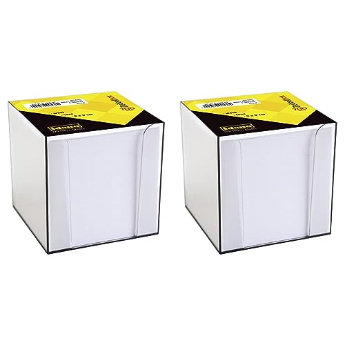 Idena 311069 - Zettelbox, 9 x 9 x 10 cm, 80 g/m², 700 Blatt, lose, weiß, 1 Stück (Packung mit 2) von Idena