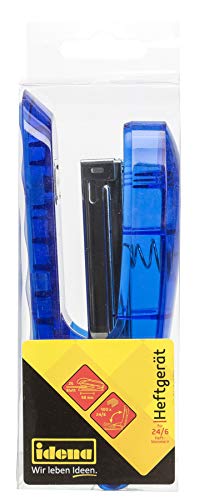 Idena 331119 - Heftgerät, aus Kunststoff, transluzent - blau von Idena