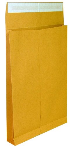 Idena 346093 - Faltentasche B4 mit 4 cm Klotzboden, 100 Stück, 150 Gramm, haftklebend, ohne Fenster, braun von Idena
