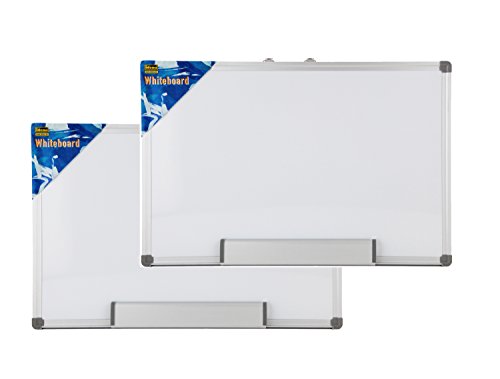 Idena 568019 Whiteboard mit Aluminiumrahmen und Stiftablage (40x60 cm, weiß, 2 Stück) von Idena