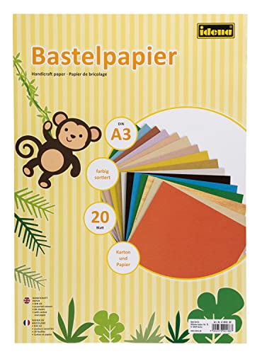 Idena Bastelpapier A3 Karton/Papier 20Bl. sort. von Idena