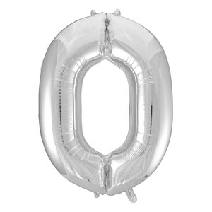 Idena Folienballon Zahl 0 silber, 1 St. von Idena