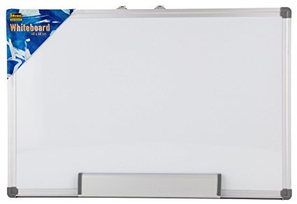 Idena - Whiteboard, mit Aluminiumrahmen und Stiftablage, inklusive 2 Schrauben, 60 x 40 cm von Idena