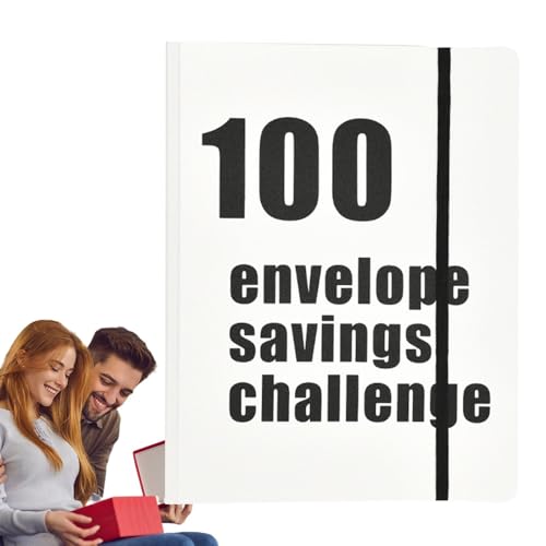 100 Umschläge sparende Herausforderung für Paare | 100 Tage Geldspar Challenge Geldbörse | Cash Savings Challenge Ordner – Einfache und Unterhaltsame Möglichkeit, 5.050 EUR zu Sparen von Idezek