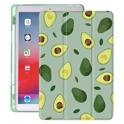 Idocolors Avocado Green Pad Case for ipad 7th/8th/9th Generation (iPad 10.2 Inch Case 2019/2020/2021) Girly Anti-Scratch Shockproof with Pencil Holder Lightweight Trifold Stand Case Soft TPU Cover von Idocolors