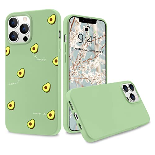 Idocolors Hülle kompatibel mit iPhone 11 Flüssige Silikon Handyhülle mit Muster Kawaii-Avocado Silikonhülle Stoßfeste Schutzhülle Rundumschutz iPhone Softcase von Idocolors