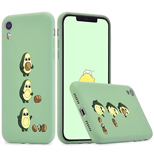 Idocolors Hülle kompatibel mit iPhone 6/6s Flüssige Silikon Handyhülle mit Muster Baby Avocado Silikonhülle Stoßfeste Schutzhülle Rundumschutz iPhone Softcase von Idocolors