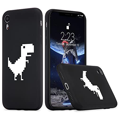 Idocolors Hülle kompatibel mit iPhone 7/8/SE 2020 Flüssige Silikon Handyhülle mit Muster Weißer Dinosaurier Silikonhülle Stoßfeste Schutzhülle Rundumschutz iPhone Softcase von Idocolors