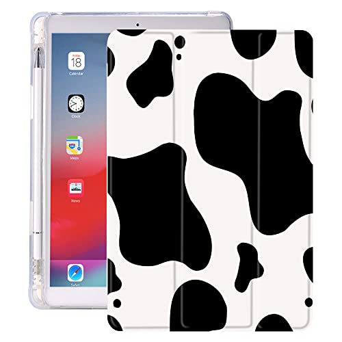 Idocolors Pad Case Kuh gedruckt weiß Hülle für iPad 10,9 Zoll Air 4 2020/Air 5 Cute Cow Spot Girly Anti-Scratch Shockproof with Pencil Holder Smart Trifold Stand Case (Modellnummer: A2325/A2588) von Idocolors