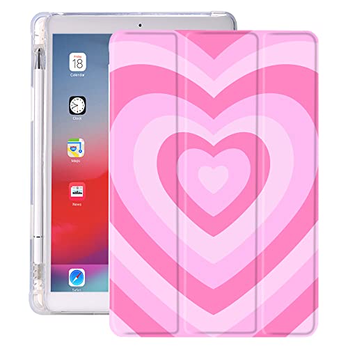Idocolors Pad Case Pink Love Heart White Cases Cute Abstract Art Girly Anti-Scratch Shockproof with Pencil Holder Lightweight Smart Trifold Stand Case for 11 inch iPad Pro (2021) (Model Number: A2377) von Idocolors