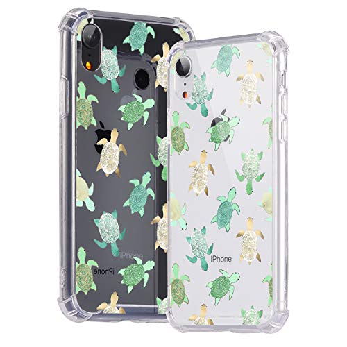 Idocolors iPhone 7/8/SE 2020 Hülle Handyhülle Transparent TPU Bumper mit Hart Plastik Schutzhülle mit süßem Motiv Süße Schildkröte von Idocolors