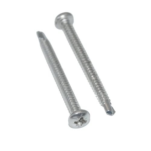 Bohrschrauben 4,8X100 50 Stück Linsenkopfschraube Pozidrive - Form M Edelstahl A2 / V2A, Blechschrauben selbstschneidend DIN 7504 / ISO 15480 - rostfrei Bohrschrauben 4,8X100 50 Stück Linsenkopfschraube Pozidrive - Form M Edelstahl A2 / V2A, Blechschrauben selbstschneidend DIN 7504 / ISO 15480 - rostfrei von Idt Trade