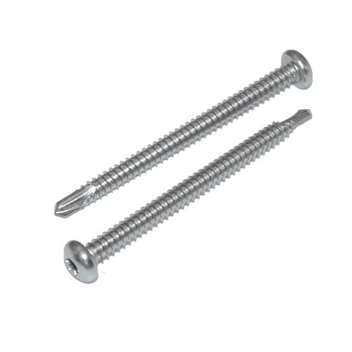 Bohrschrauben 4,8X90 50 Stück Linsenkopfschraube TX - Form M Edelstahl A2 / V2A, Blechschrauben selbstschneidend DIN 7504 / ISO 15480 - rostfrei von Idt Trade