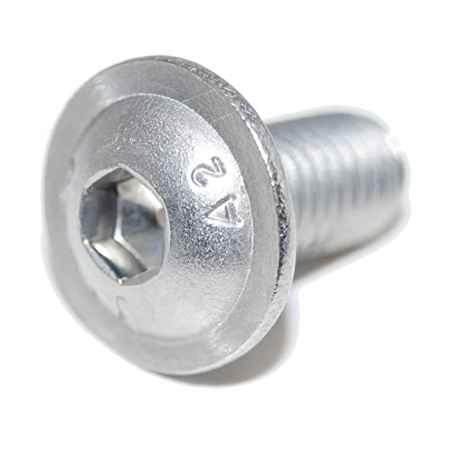 Flachrundkopfschrauben mit Innensechskant mit Flansch M6X6 6 Stück ISO 7380-2 A2 Edelstahl rostfrei Senkkopfschraube, Linsenkopfschraube von Idt Trade