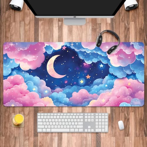 Cloud Star Extra großes Mauspad, XXL-Gaming-Mauspad, Geschenke für Mädchen und Frauen, Wolkenstern-Liebhaber, große Schreibtischunterlage für Tastatur und Maus, 39,9 x 89,9 cm Cloud Star Extra großes Mauspad, XXL-Gaming-Mauspad, Geschenke für Mädchen und Frauen, Wolkenstern-Liebhaber, große Schreibtischunterlage für Tastatur und Maus, 39,9 x 89,9 cm von Iemctsy
