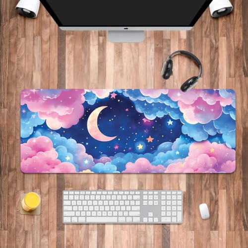 Cloud Star Großes Gaming-Mauspad, Geschenke für Mädchen und Frauen, Wolkenstern-Liebhaber, rutschfeste große Schreibtischunterlage für Tastatur und Maus, 30 x 79,8 cm Cloud Star Großes Gaming-Mauspad, Geschenke für Mädchen und Frauen, Wolkenstern-Liebhaber, rutschfeste große Schreibtischunterlage für Tastatur und Maus, 30 x 79,8 cm von Iemctsy