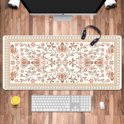 Extra großes Bohemian-Mauspad, XXL-Gaming-Mauspad, Geschenke für Mädchen und Frauen, die gerne persischen Stil lieben, große Schreibtischunterlage für Tastatur und Maus, 39,9 x 89,9 cm Extra großes Bohemian-Mauspad, XXL-Gaming-Mauspad, Geschenke für Mädchen und Frauen, die gerne persischen Stil lieben, große Schreibtischunterlage für Tastatur und Maus, 39,9 x 89,9 cm von Iemctsy