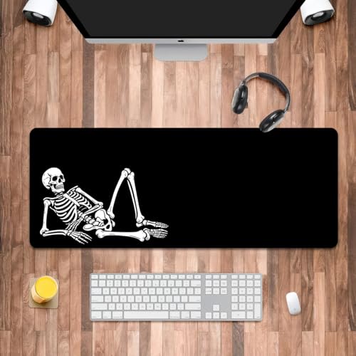 Großes Gaming-Mauspad, Geschenke für Jungen und Herren, schwarzer Totenkopf-Liebhaber, rutschfeste große Schreibtischunterlage für Tastatur und Maus, 30 x 79,8 cm, schwarzer Totenkopf Großes Gaming-Mauspad, Geschenke für Jungen und Herren, schwarzer Totenkopf-Liebhaber, rutschfeste große Schreibtischunterlage für Tastatur und Maus, 30 x 79,8 cm, schwarzer Totenkopf von Iemctsy