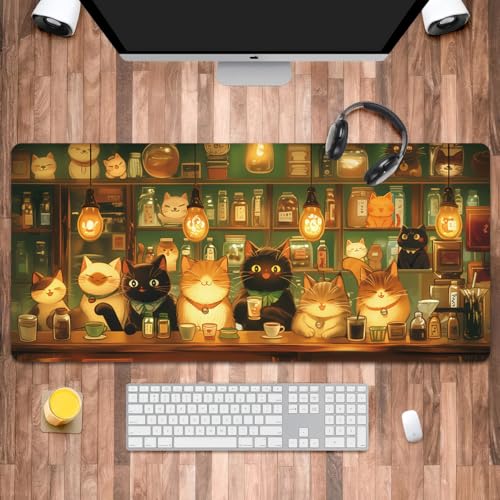 Großes Mauspad für den Schreibtisch, XXL-Gaming-Mauspad, Geschenke für Mädchen, Frauen, Katzenliebhaber, große Schreibtischunterlage für Tastatur und Maus, 39,9 x 89,9 cm Großes Mauspad für den Schreibtisch, XXL-Gaming-Mauspad, Geschenke für Mädchen, Frauen, Katzenliebhaber, große Schreibtischunterlage für Tastatur und Maus, 39,9 x 89,9 cm von Iemctsy