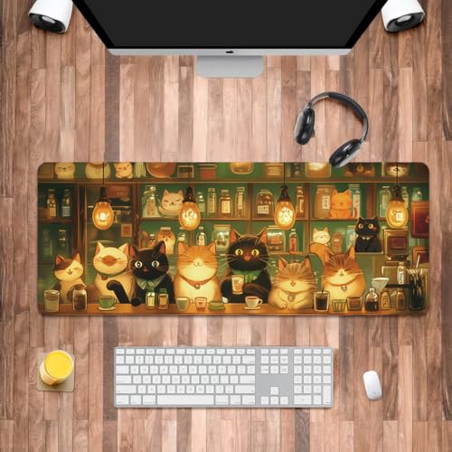 Lange Mauspads für den Schreibtisch, Geschenke für Mädchen, Frauen, Katzenliebhaber, rutschfeste große Schreibtischunterlage für Tastatur und Maus, 30 x 79,8 cm Lange Mauspads für den Schreibtisch, Geschenke für Mädchen, Frauen, Katzenliebhaber, rutschfeste große Schreibtischunterlage für Tastatur und Maus, 30 x 79,8 cm von Iemctsy