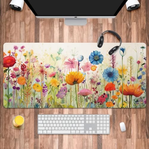 Retrofloral extra großes Mauspad, XXL-Gaming-Mauspad, Geschenke für Mädchen und Frauen, Retro-Blumenliebhaber, große Schreibtischunterlage für Tastatur und Maus, 39,9 x 89,9 cm Retrofloral extra großes Mauspad, XXL-Gaming-Mauspad, Geschenke für Mädchen und Frauen, Retro-Blumenliebhaber, große Schreibtischunterlage für Tastatur und Maus, 39,9 x 89,9 cm von Iemctsy