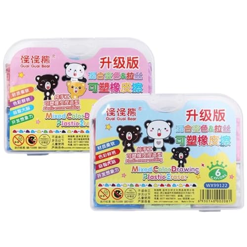 2 Sets Knoded Radiergummi mit 12 -pcs -Radiergummi -Kitt, weiche, knappende, farbenfrohe Radiergummis für Künstler, die Ihre Skizzen und Zeichnungen zeichnen von Iewroyt