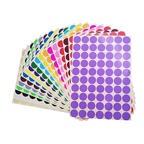 2800 PCs 3/4 runde Codierungskreispunkte, 20 Farben Neon Farbcodierungspunkte runde Aufkleber von Iewroyt