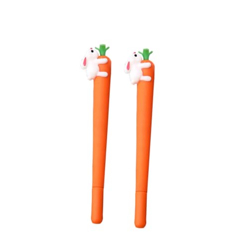2pcs Karotten Gel Ink Stift Plastik Roller Ball Stift Niedliche Kaninchen essen Karotten Briefpapier Kawaii School Suplies (schwarz) von Iewroyt