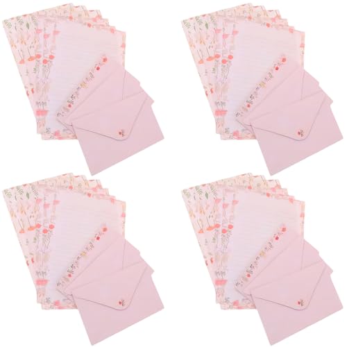 4 Set (36pcs) Stationärer Brief und Umschläge für florale themenbezogene stationäre Set für Briefschreiben, Handwerksherstellung, hausgemachte Geschenke von Iewroyt